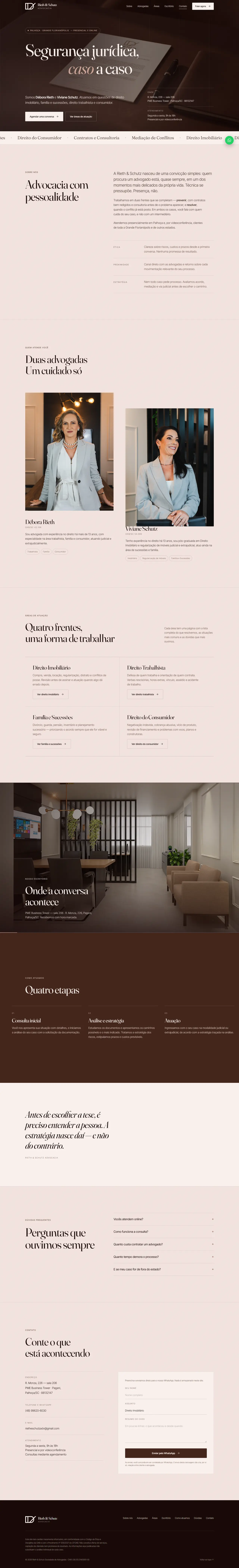 Página do site de um escritório de advocacia